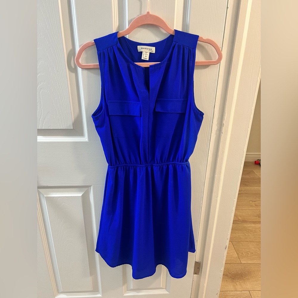 ⭐️3/$27⭐️ Monteau Royal Blue Sleeveless Dress. Women’s size medium.